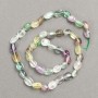 Mărgele din fluorit natural pe șnur placat, diametrul 7–12×6–7 mm, lungime 40 cm