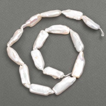 Perle baroce cu nuanță „benzină”, diametru 26-32×10-11 mm, lungime 39 cm