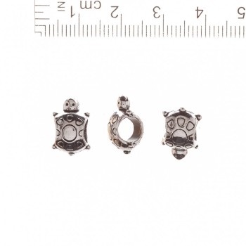 Furnitură – Mărgea Pandora «Țestoasă» 13×9mm, diametrul găurii 5mm, greutate 20 g, +/-12 buc.
