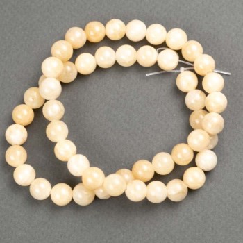 Mărgele pe fir Perlat (acril imitativ), bile netede 8 mm, lungime 40 cm