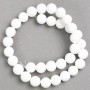 Mărgele pe fir "agat alb" (acrilic artificial) bile netede, diametrul 12 mm, lungime aproximativă de 40 cm