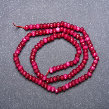 Mărgele de turmalin artificiale, rondeluri fațetate, diametru 4x3 mm, șnur de 38 cm