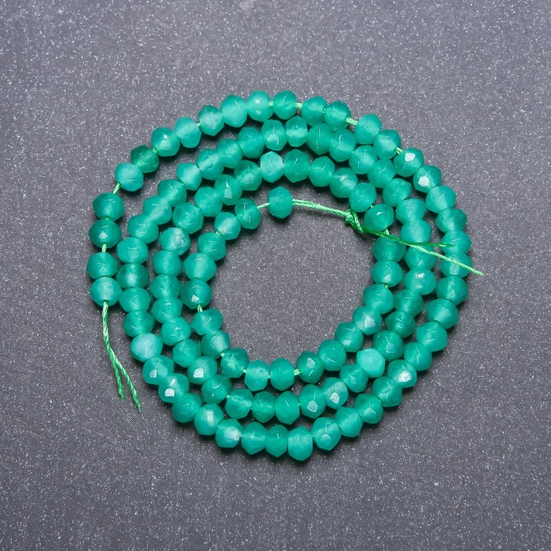 Mărgele Amazonit (artificial) facetate rondel, diametru 4x3 mm, șnur de 38 cm