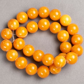 Mărgele pe fir Citrin (acrilic artificial) bilă netedă, diametru aproximativ 14 mm, lungime aproximativă 40 cm