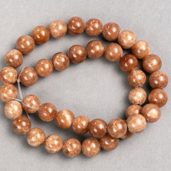 Mărgele de selenit din acril artificial, pe fir, biluțe netede, diametrul 10,5 mm, lungime de aproximativ 40 cm