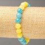 Brățară pe elastic cu acvamarin și citrin (acrilic), diametrul 8,5 mm, lungime 18 cm