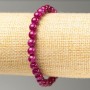 Brățară pe elastic din cuarț tonifiat roz zmeură (acrilic artificial) bile netede, diametrul 6,5 mm, lungime 18 cm