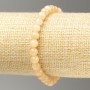 Brățară pe elastic din selenit acrilic artificial, mărgele netede, diametrul de 6,5 mm, lungime 18 cm