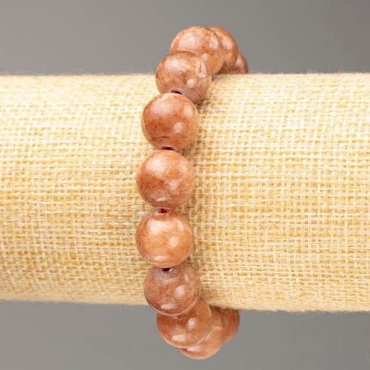 Brățară elastică cu Selenit (acrilic artificial) mărgele netede, diametrul 12,5 mm, lungime 18 cm