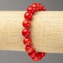 Brățară elastică din coral roșu (acrilic sintetic) bile lucioase, diametrul 10 mm, lungime 18 cm