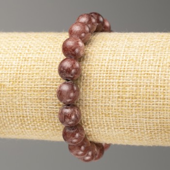 Brățară elastică cu selenit imitativ (acrilic sintetic) mărgele netede, diametru de 10 mm, lungime 18 cm ±