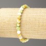 Brățară verde, galbenă și albă, Nefrit Oceanic (acrilic sintetic), diametrul 6 mm +-, lungimea 18 cm +-, mărgele netede pe elastic