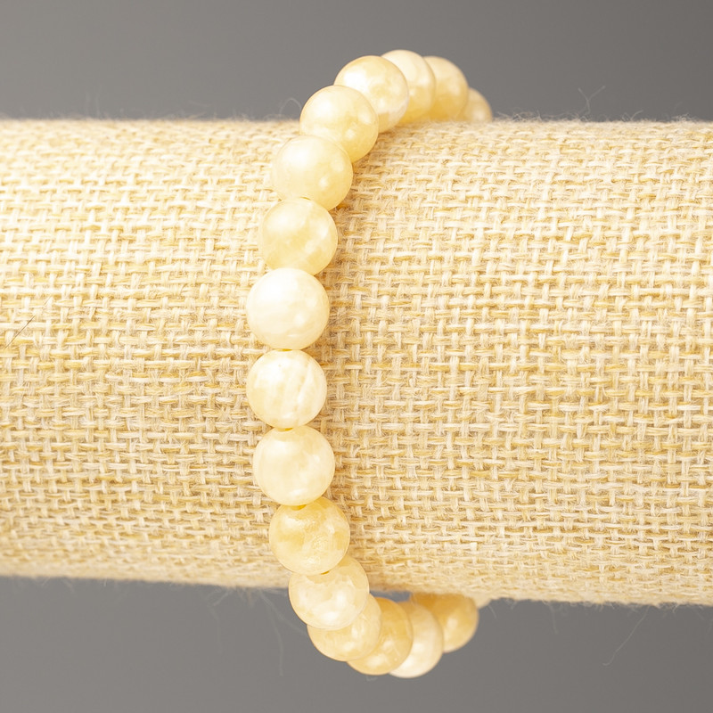 Brățară Sidef Balamut (din acril artificial), diametru 8 mm, lungime 18 cm, mărgele netede pe elastic
