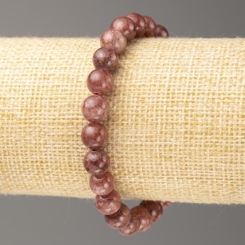 Brățară din acrilic artificial care imită selenitul, diametrul bilelor 8 mm, lungimea 18 cm, cu bile lucioase pe elastic