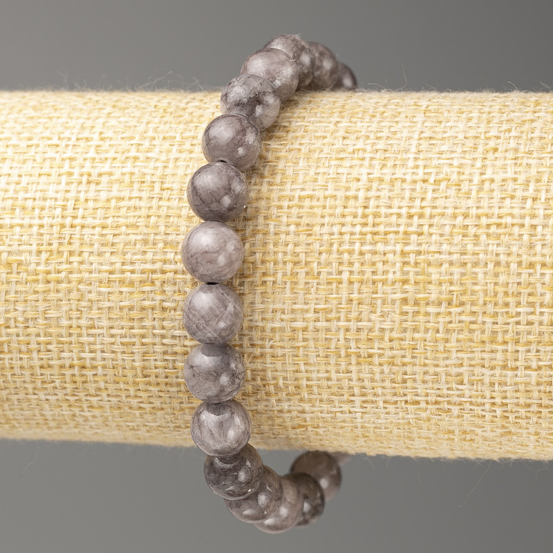 Brățară labradorit (acrilic artificial), diametrul 8 mm, lungime 18 cm, bile netede pe elastic.