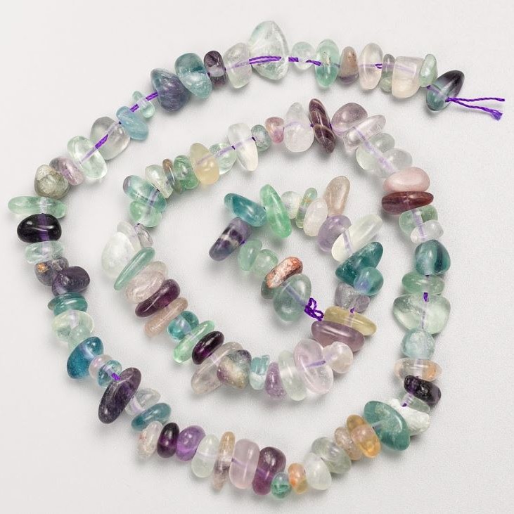 Mărgele pe șnur din piatră naturală Fluorit, finisaj rotunjit, 8×4 mm, lungime 40 cm