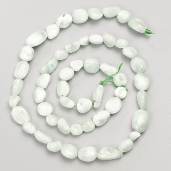 Mărgele din angelit verde, fațetate, pe șnur, diametru 7×7 mm, lungime 38 cm