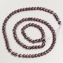 Mărgele din piatră naturală granat, formă monedă cu fațete, pe șnur, diametrul 4x4 mm, lungime aproximativă 38 cm