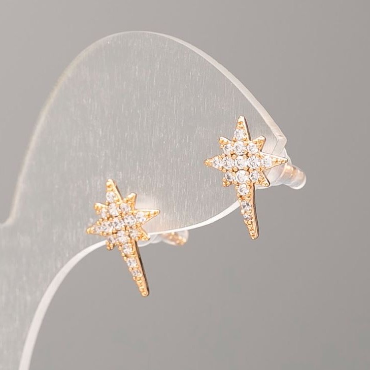 Cercei Xuping placare cu aur 18K, cu cristale albe, diametrul 14x10 mm+