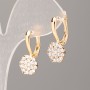 Cercei Xuping cu placare aur 18K, cu pietre albe, diametrul 22,5×10,5 mm