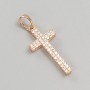 Pandant Xuping Cruce, placare cu aur 18K, cu cristale albe, diametrul 26×12 mm
