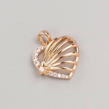 Pandantiv Xuping placare cu aur 18K Inimă cu pietre albe, diametrul 17x16mm+