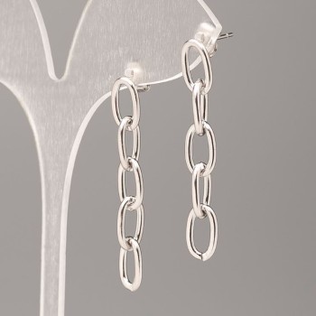 Cercei Xuping cu știfturi, bile din rodiu, lanț, diametrul 6,5 mm, lungimea 3,5 cm +