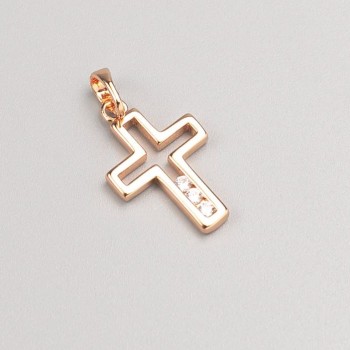 Pandantiv Xuping în formă de cruce, placare cu aur 18K, diametrul 21x13 mm