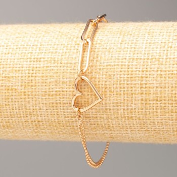 Brățară Xuping placare cu aur 18K «Inimă» L 17-20 cm, grosime 5 mm+