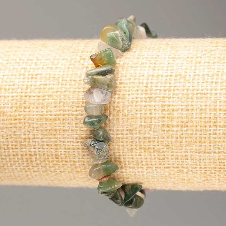 Brățară pe elastic din jasp multicolor, fragmente, diametrul 13x4 - 7x3 mm +/-, lungimea 18 cm