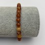Brățară din agat portocaliu pe elastic, mărgele rotunde netede, diametrul 6 mm, lungime 18 cm