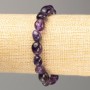 Brățară elastică din piatră naturală ametist fațetat, circumferința 18 cm, diametrul 11x8 mm +