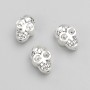 Inserție mărgea-craniu, diametru 11×8×6 mm, greutate 20 g, 11 buc. ±, culoare metalică argintiu