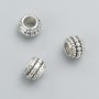 Inserție pentru mărgele, diametru 8×6 mm, ambalaj de 20 g, 26 buc. ±, culoare metalică 'argintiu'