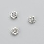Inserție pentru mărgele Floare, diametru 6×3 mm, ambalaj 20 g, 66 bucăți ±, culoare metalică argintiu