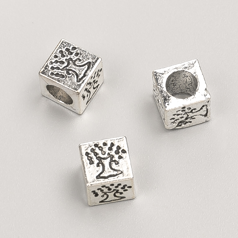 Furnitură pentru mărge Pandora, diametrul 7 mm, greutate 20 g, 13 buc. +/- culoare metalică «argintiu»