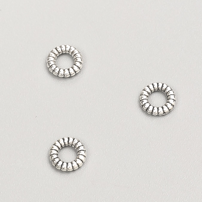Furnituri mărge-inserație, diametru 6×1 mm, ambalaj 20 g, 156 buc. +/-, culoare metalică «argintiu»