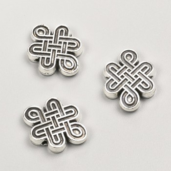 Furnitură pentru mărgele – inserție în culoare argintie, diametru 17×13×3 mm, ambalaj 20 g, 11 buc ±