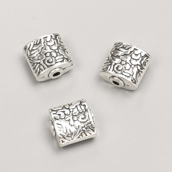 Furnitură mărgea-inserție, diametru 10×5 mm, ambalaj 20 g, 9 buc. ±, culoare metalică: argintiu