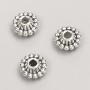 Inserție pentru mărgele, diametru 11x6 mm, ambalaj 20 g, 16 buc +/- culoare metalică "argintiu"