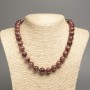 Colier din jasper alb cu bile lucioase, diametru de 12 mm, lungime aproximativă 50 cm (nefrit alb sintetic colorat)