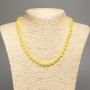 Colier galben lămâie «Citrin» bile netede, diametru de 6 mm ±, lungime de 50 cm ±, din nefrit alb (vopsit sintetic)