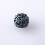 Mărgea Shamballa, diametrul 10 mm, verde închis, fațetată, 9 buc.