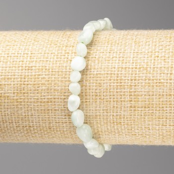 Brățară din larimar, piatră naturală, mărgele ovale 7x6 mm, lungime 18 cm, extensibilă
