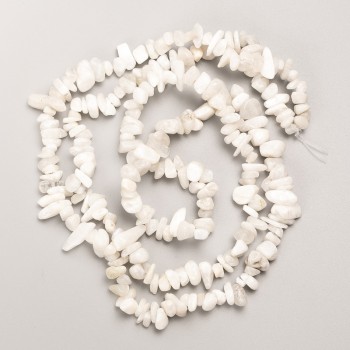 Mărgele din adularit natural, cioburi pe fir, diametrul 8×4 mm, lungime 80 cm