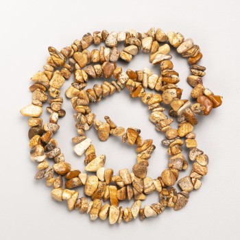 Mărgele de jasper peisaj, fragmente de piatră naturală, pe fir, diametrul 9x4 mm ±, lungime 80 cm +