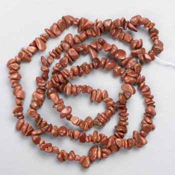 Mărgele Aventurin Nisip Auriu (Sintetic) granule pe fir, diametrul 8x3 mm, lungime 80 cm