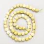 Mărgele de jadit galben, piatră naturală, cuburi cu fațete pe șnur, diametrul de aproximativ 6,5 mm, lungime de aproximativ 39 cm
