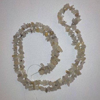 Mărgele din cuarț rutilit Volosatik, piatră naturală, fragmente pe ata, diametrul 8x4 mm, lungime 84 cm +