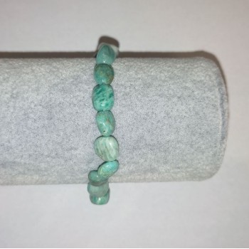 Brățară din piatră naturală cu fațetare amazonit, diametrul 8×9 mm (+/-), circumferința 18 cm, pe elastic